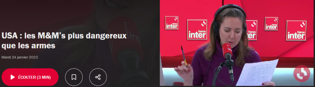 Les M&Ms plus dangereux que les armes - Chronique radio du 24 Janvier 2023