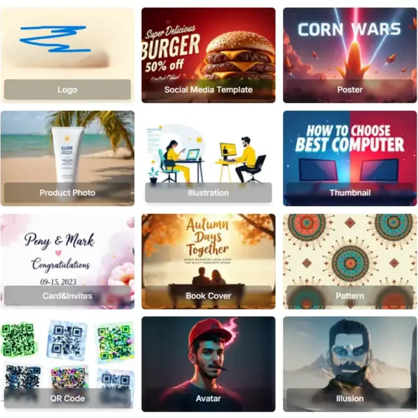 Menu des formats d'images