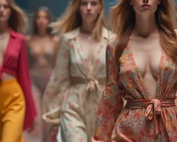 défilé de mode crée avec un outil d'I.A.