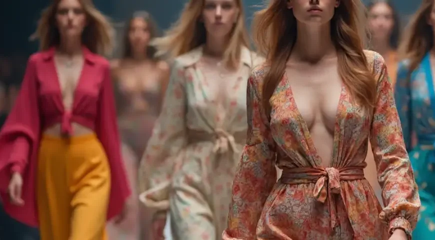 défilé de mode crée avec un outil d'I.A.